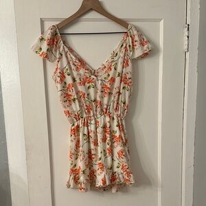 Pins and Needles Pink Floral Ruffle Romper